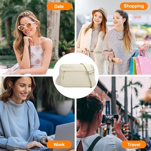 Quilted Nylon Wristlet Wallet Crossbody RFID Blocking Bag with Multiple Pockets - Picture 8 of 9